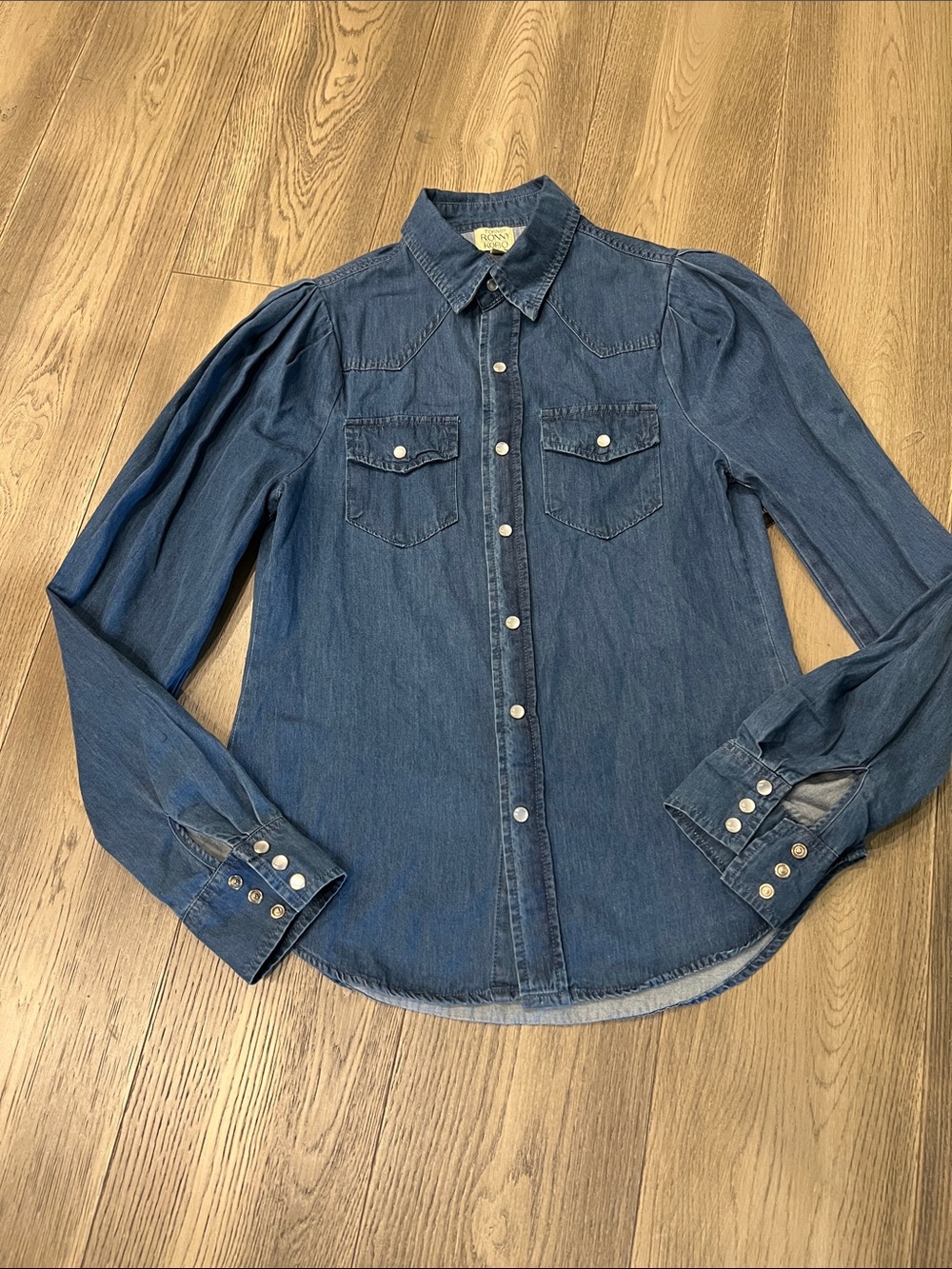 Ronny Kobo Collection Dark Blue Denim Button-Down Shirt